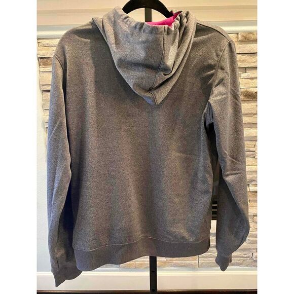 Under Armour AU Storm Pullover Semi Fitted Gray Pink Women's Hoodie Size M - Picture 2 of 4